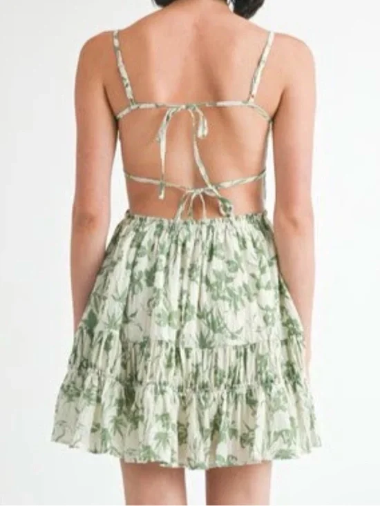 Altar'd State Green Floral Tiered Sundress - Picture 4 of 4